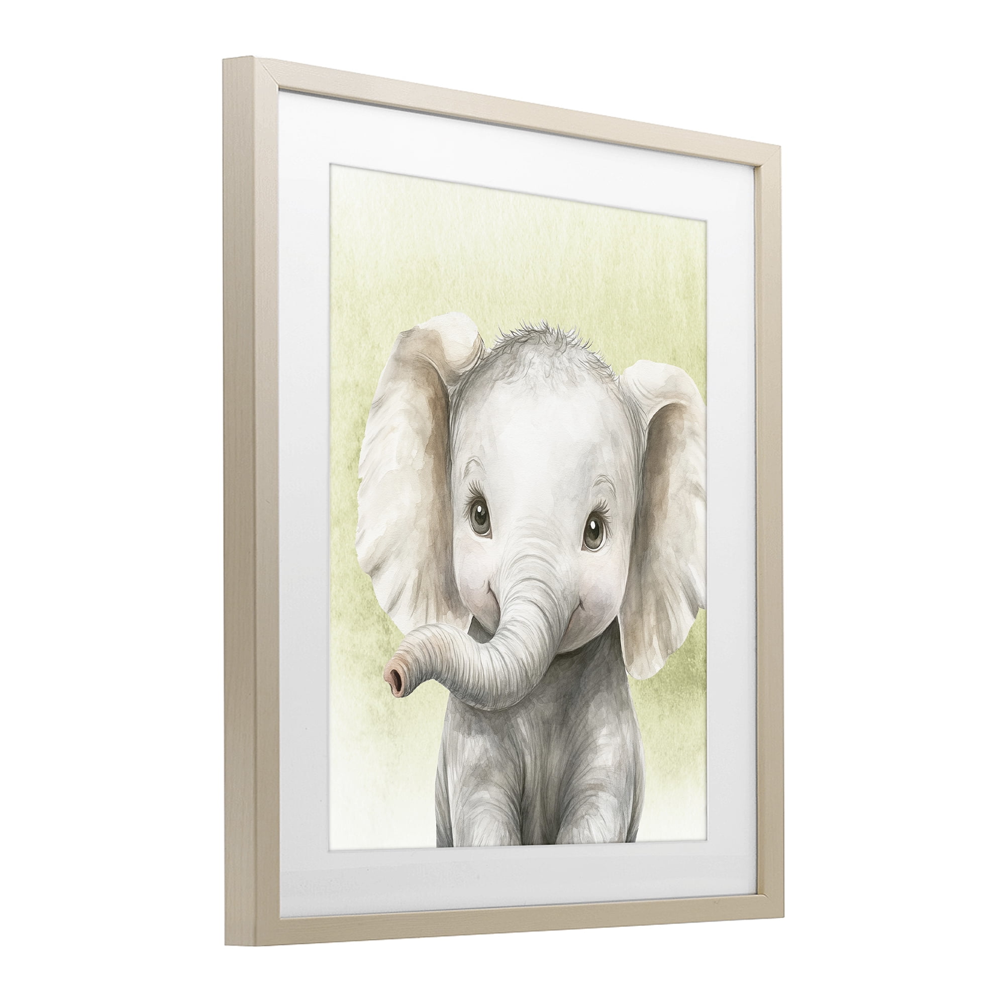 Stupell Industries Jungle Friends Baby Elephant Birch Framed Print Under Glass, design by Christine Simpson Art