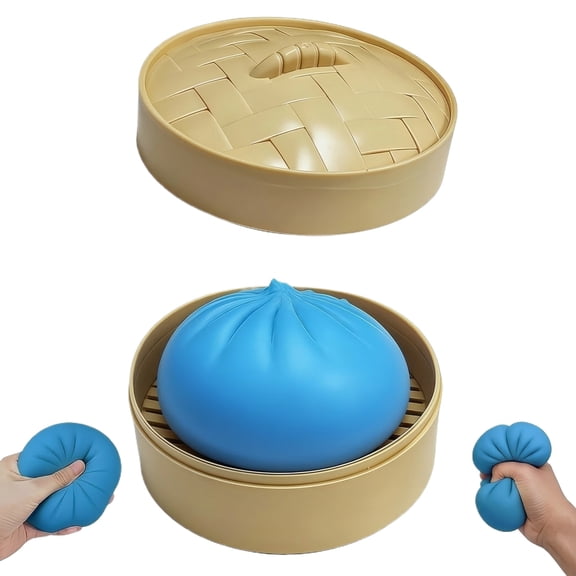 Stretchy Dumplings, Soft Squeeze Fidget, Steamed Bun Shaped Relieve Stress & Anxiety Sensory Items, Gift for Friend, Party Favors