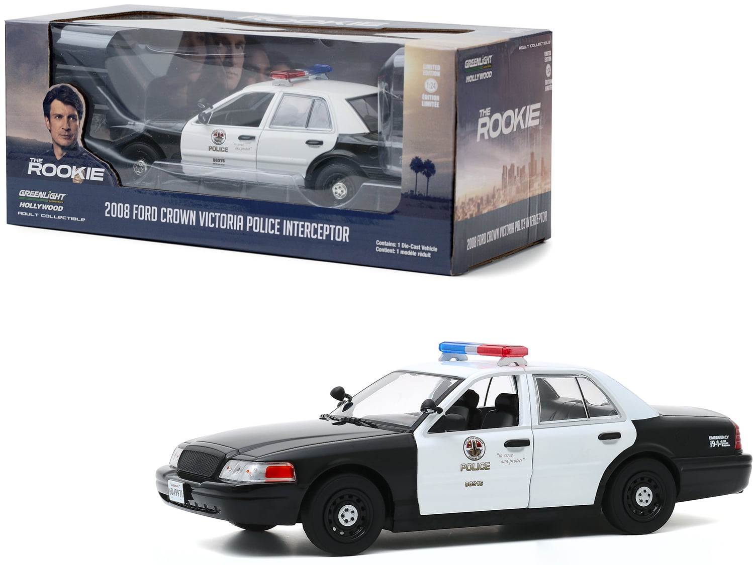 2008 Ford Crown Victoria Police Interceptor White & Black Police Car