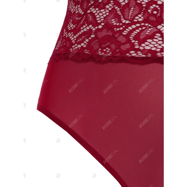 Ropa Interior de Malla con Encaje Trasparente Rosegal Peluches y bodis de talla grande Walmart en linea