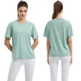thumbnail image 3 of Xmarks Women's Loose Fitting Sports Short Sleeved Crewneck Workout Shirt Casual Lightweight Outdoor Breathable Running Fitness Quick-drying Tops, 3 of 8
