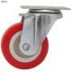 thumbnail image 1 of High quality 4pcs 2 inch PVC red square swivel casters, 1 of 1