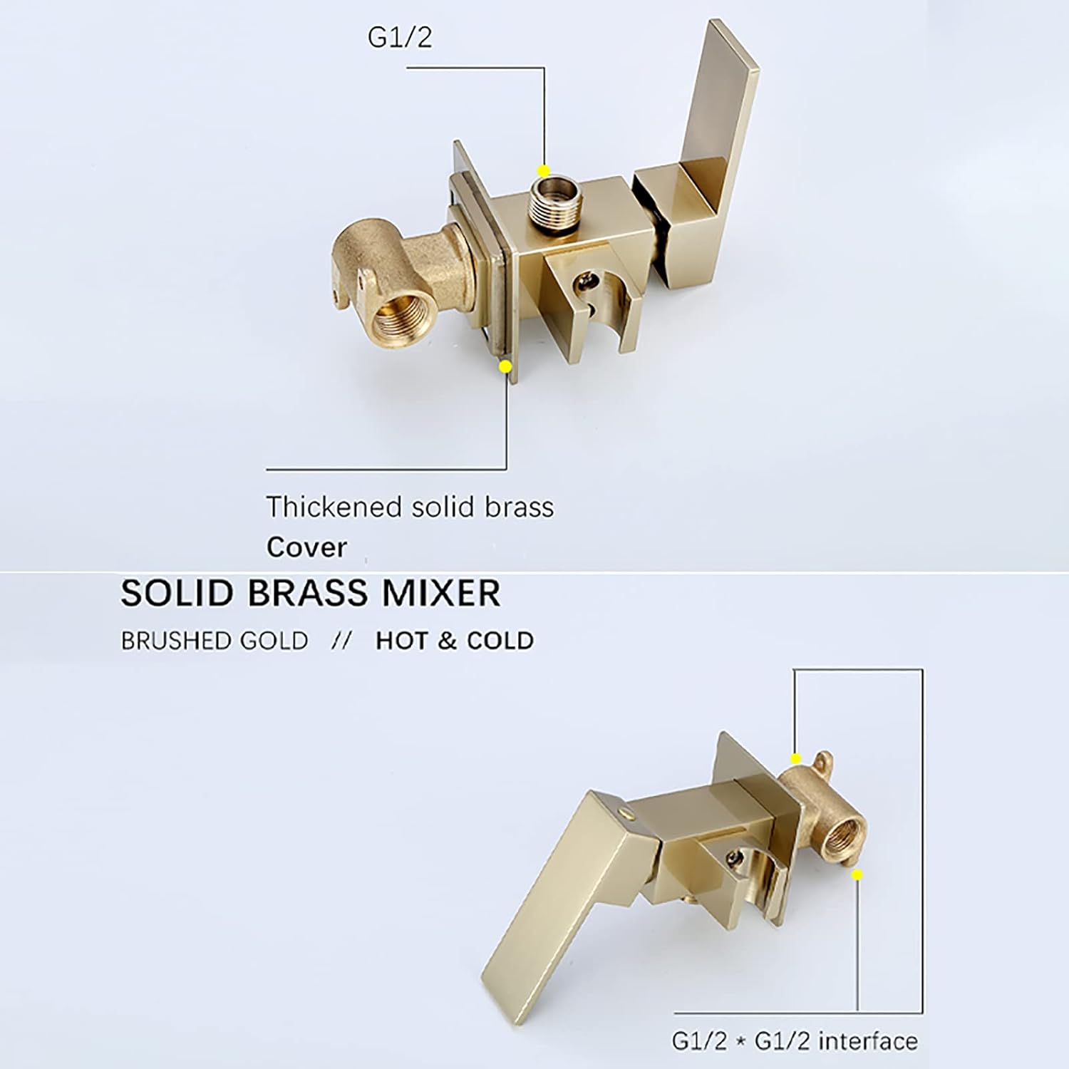 Handheld Bidet Sprayer for Toilet, Brushed Gold Wall Mounted Bathroom Cloth Diaper Sprayer Set with Cold and Hot Water, Brass Toilet Bidet Sprayer Kit for Bathing Pets, Feminine Hygiene