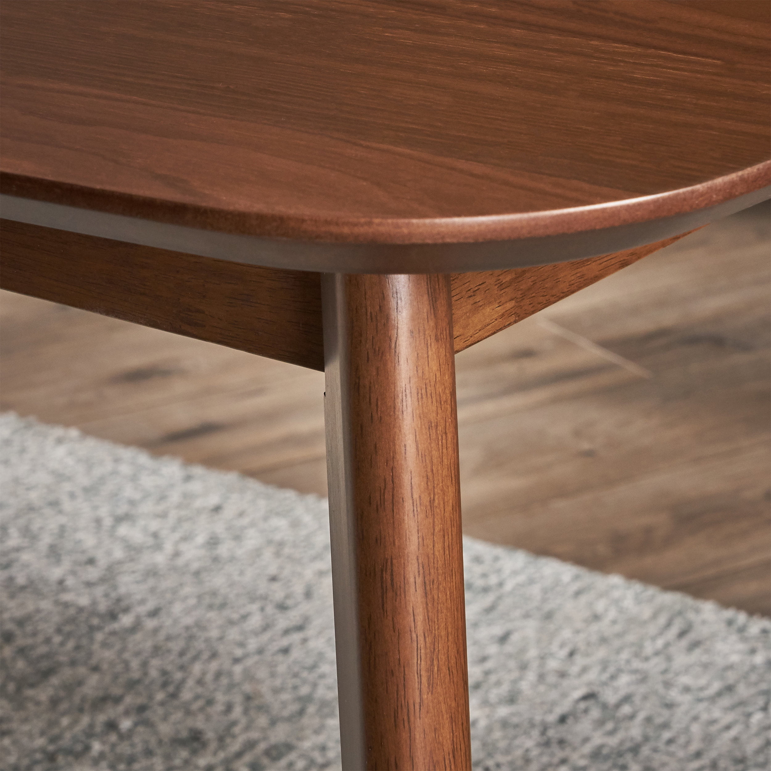 Bellamy Studios Natalia Natural Walnut Finish Mid-Century Modern Wood Dining Table
