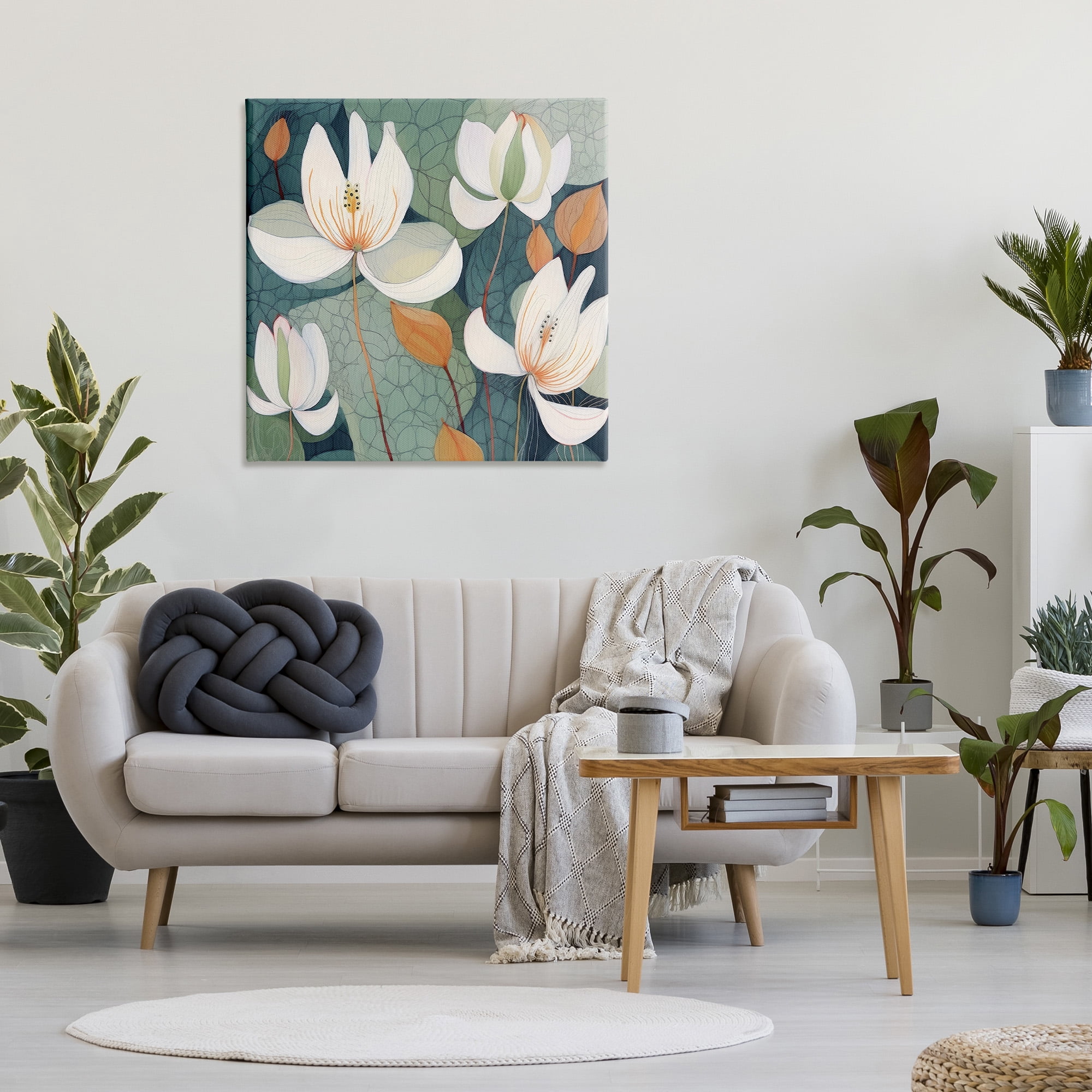 Stupell Industries Modern Iris Pattern Botanical & Floral Painting Gallery Wrapped Canvas Art Print Wall Art, 36 x 36