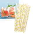 thumbnail image 4 of Fruit Pattern Straws, Reusable Refreshing Colored Paper Straws With High-quality Thick Materials For Beach Parties Pool Theme Parties, Picnics Lemon,Watermelon,Strawberry, 4 of 8