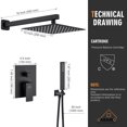 thumbnail image 2 of Boyel Living 10 inch Luxury 2-in-1 Shower System Wall Mount Square Rain Shower Faucet with Handheld Shower Black, 2 of 6