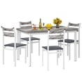 thumbnail image 2 of MIERES 5-Piece 4-Person Dining Set, Gray-White Wood-Grain Kitchen Dining Set with PU Leather Upholstered Chairs, Modern Wooden Kitchen Dining Set - Gray, 2 of 9
