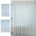 thumbnail image 1 of Cortina de Ducha Transparente, Diseño de Plástico Impermeable, Textura Gruesa para Una Caída Elegante, Uso Versátil Como Cortina para Puerta o Ventana, Decoración de Baño, Fácil Instalación con Ganch, 1 of 6