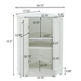 thumbnail image 5 of Home Floor Corner Storage Cabinet, Bathroom Standing Storage Cupboard with Door and 3-Tier Shelves, Space Saving Triangle Cabinet, Modern Storage Organizer for Bedroom Living Room, White, D1609, 5 of 10