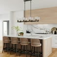 thumbnail image 3 of Aiwen 40 In Linear Chandelier Over Kitchen Island, Rustic Industrial 8-Light Pendant Light Fixture, 3 of 9