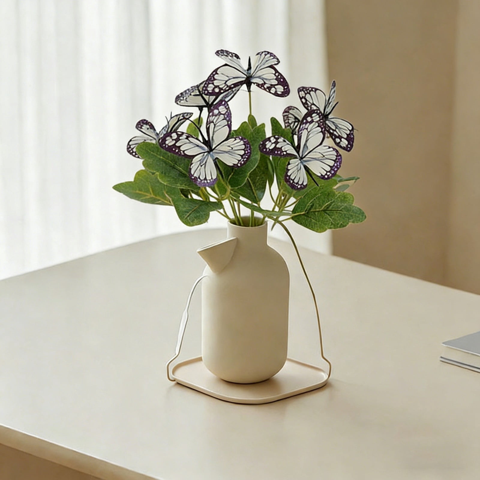Flowers with Butterflies Artificial Flowers for Outdoor Indoor Decor, for Hanging Planters Garden Porch Window Box Home Wedding Farmhouse