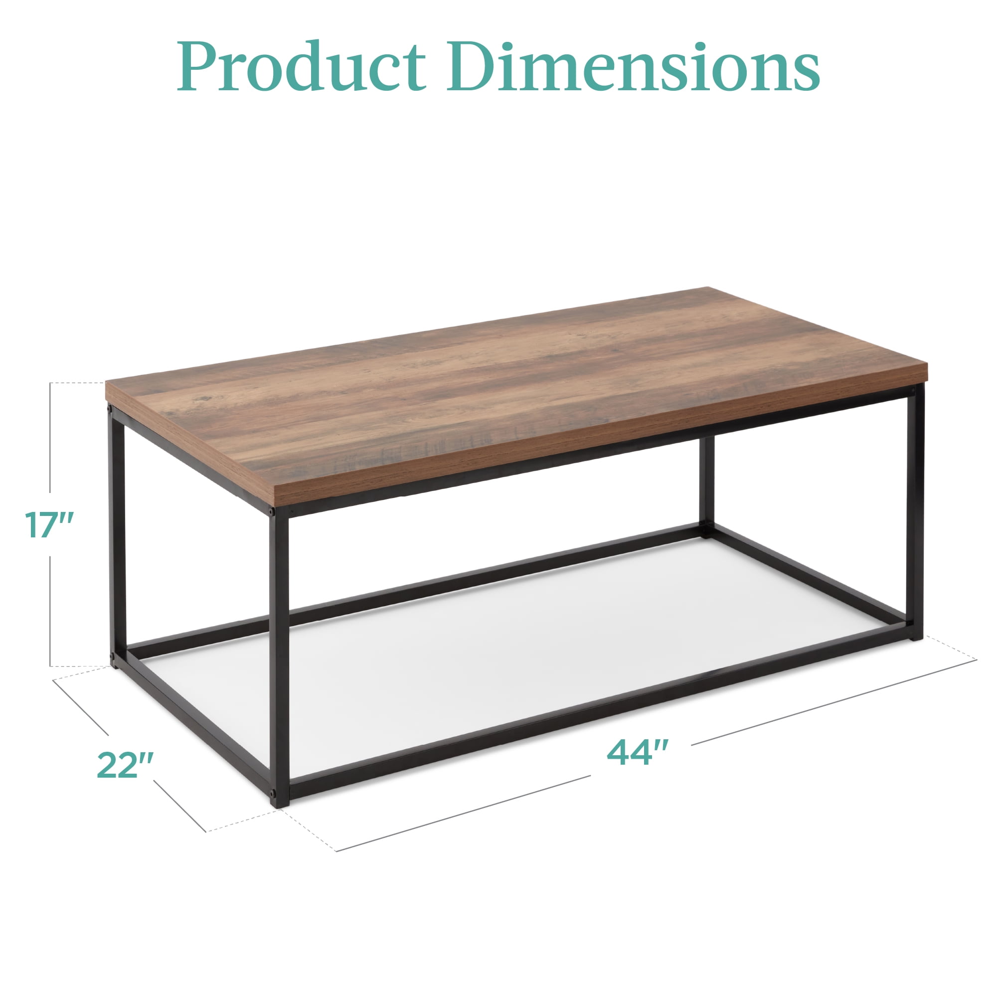 Best Choice Products 44in Rustic Modern Industrial Style