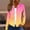 Hot Pink, variant on Women Long Sleeve Hoodie Black Hooded Full Zip up Drawstring Gradient Color Jackets Women's Blouses XL