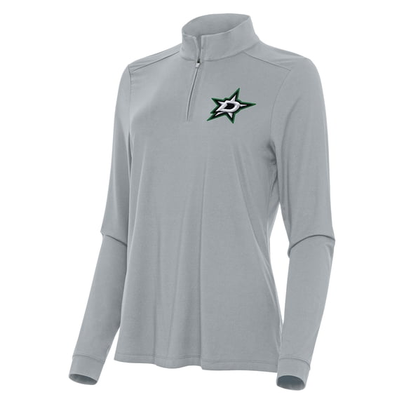 Women's Antigua Gray Dallas Stars Intent Quarter-Zip Top