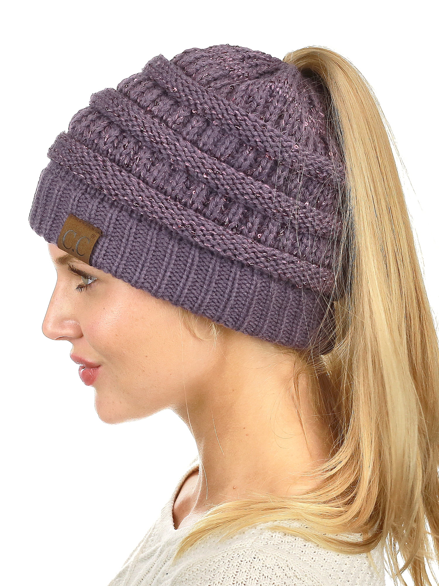 ponytail sock hat