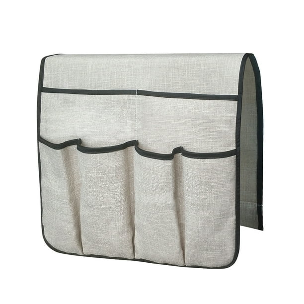 Advancent Bolsa para reposabrazos de sofá, botella de agua para teléfono móvil, soporte de almacenamiento con Control remoto, sillón para Almacenamiento y organización del hogar Beige