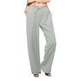 thumbnail image 4 of Huesdet Cotton Linen Pants Women Summer Drawstring High Waisted Palazzo Pants Casual Loose Wide Leg Yoga Pants with Pockets(Grey,M), 4 of 7