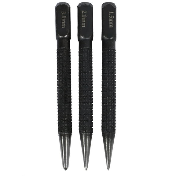 3pcs High-carbon Steel Center Punch Set 10cm Non Slip For Alloy Metal Wood Marking Drilling Tool