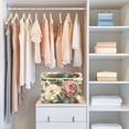 thumbnail image 6 of Foldable Fabric Storage Bin With Handle Collapsible Basket Box Storage With Lid Organizer Retro Florals, 6 of 7