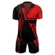 thumbnail image 2 of Conjuntos cortos Cagnkofi para hombre, chándal de verano de 2 piezas, manga corta, cremallera, cuello en V, polo y pantalones cortos, conjunto informal para vacaciones en la playa., 2 of 4