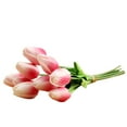thumbnail image 2 of Manunclaims 1 Bouquet Tulips Artificial Flowers Faux Tulip Stems Real Feel PU Tulips for Easter Spring Wreath Wedding Bouquet Centerpiece Floral Arrangement Cemetery Table Decor, 14.2" Tall, 2 of 8