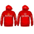 thumbnail image 4 of Couple Mode King Queen Chandail à Capuchon Assorti Chandail-Over Chandail en Molleton, 4 of 5