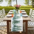 thumbnail image 4 of Forest Green 120 Inch Table Runner, Spring Summer Watercolor Pine Tree Farmhouse Dresser Scarf Cotton & Linen Tablerunner for Dining/Kitchen Island/Holiday Party Décor 13" x 120", 4 of 9