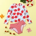 thumbnail image 3 of Little Girls 2-Piece Swimsuit Set Long Sleeve Rash Guard Bathing Suit Sun Protection Printed Swim Top +Bottoms, 3 of 7