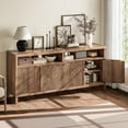 thumbnail image 4 of Armoire de Rangement Cannelée Yiwa 65,8 Pouces Réglable à 3 Niveaux, Organisateur d'Entrée Moderne avec Portes Cannelées et Poignée Dorée, Conception Imperméable pour Cuisine, Salle à Manger et Bureau à Domicile, 4 of 4
