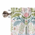 thumbnail image 5 of Half Window Curtain 36 Inches Long, Boho Green Flower Window Treatment Curtain Drapes, Botanical Watercolor Leaf Floral Small Tier Curtains for Bathroom Over Sink, 27.5"x36", 2 Panels, 5 of 7
