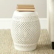 Safavieh Diamond Drum Indoor/Outdoor Garden Patio Stool, Cream