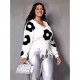 thumbnail image 5 of Women'S Ripped Knitted Cropped Sweater for Party Clubwear with Long Sleeves White 1 One Size, 5 of 8