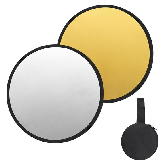 Uxcell Reflector Photography, 2 in 1 Collapsible Light Reflector with Bag Multi-Disc Light Diffuser for Studio Outdoor Gold/Silver 12 in