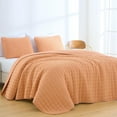 thumbnail image 2 of Chezmoi Collection Wilmer 3-Piece Waffle Quilt Set King Size, Toffee Brown, Soft and Cozy Waffle Weave Textured Lightweight Bedspread for All Season Quilt (110x98in) + 2 King Pillow Shams, 2 of 9