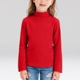 thumbnail image 2 of newwalpole Girls Long Sleeve Neck Pullover Tops Kids Fall Winter Basic Tops Active Layer Shirts 5-14 Years Red for Size 7-8 Years, 2 of 6