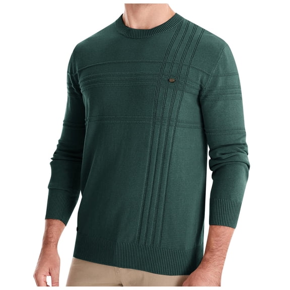 GBSYEWXS Men Pullover Sweaters Gentleman Long Sleeve Crew Neck Pullover Solid Color Casual Green Sweater