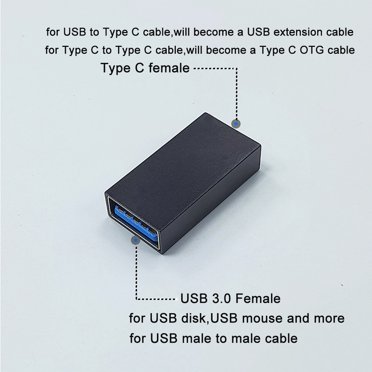 USB-C 3.1 Male To USB 3.0 Female Adapter Cable – 6.3 Inch – Braided – OTG Compatible – 2-Pack