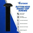 thumbnail image 3 of Fastenere Button Head Socket Cap Screws - 10-32 x 2" (25-Pcs) Alloy Steel, Fully Threaded, Fine Black Oxide Finish, Corrosion-Resistant,, Machine Thread, Easy to Install w/ Allen Hex Drive, 3 of 7