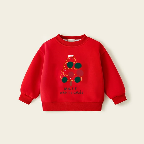 Sudadera sin capucha para niños, ropa deportiva de manga larga con estampado de letras, informal, gruesa, cálida, con cuello redondo, ropa deportiva para niños, top de algodón para niños