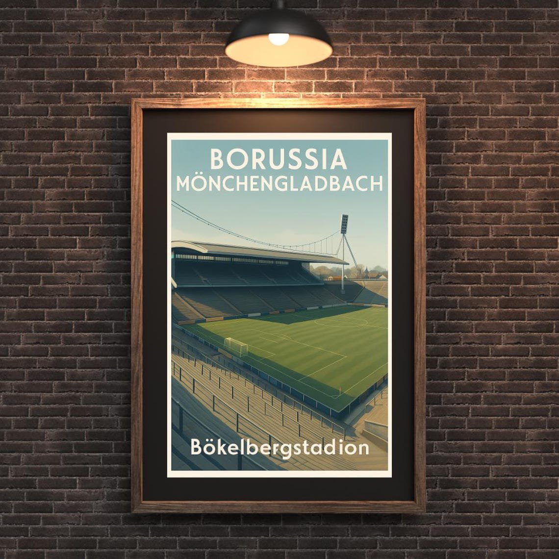 Borussia Mönchengladbach Bökelbergstadion Poster Vintage German Football Print Retro Stadium Wall Art