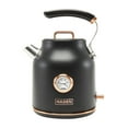 thumbnail image 1 of Open Box Haden 1.7 Liter Electric Water Kettle w/ 360-Degree Base, Black/Copper, 1 of 9
