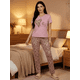 thumbnail image 2 of Pijama De 3 Piezas Mujer Pantalon Short Y Playera A Juego, 2 of 5