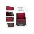 thumbnail image 5 of EastVita 3 Pieces Rocking Wicker Bistro Set. Outdoor 360° Swivel Rocker Patio Outdoor Furniture Conversation Sets With Porch Chairs And Glass Coffee Table, 5 of 6