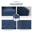 thumbnail image 4 of HOMCOM Traditional Living Room Chair, Armchair with Button Tufted Polygonal Straight Back, Single Sofa with Thick Padding, Blue, 4 of 8