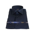 thumbnail image 3 of Men 100% Sateen Cotton Shirt Manschett Quesste Turkey Slim Fit 4010-07 Navy Blue, 3 of 6