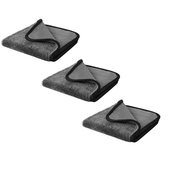 Dusknt Microfiber Cleaning Cloths, Lint Free Towels Thick Absorbent Reusable Cleaning Cloths for Car Detailing Kitchen Household Use, 40*40cm, 3 pc