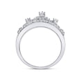 thumbnail image 4 of FB Jewels 10k White Gold Round Diamond Womens Womens Crown Tiara Cocktail Band 1/5 Cttw, 4 of 4