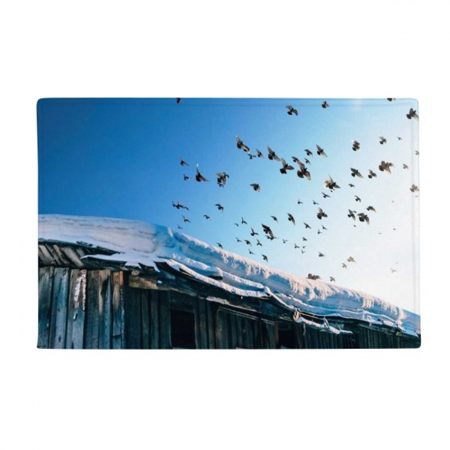Birds House White Snow Sky Ground Mat Non Slip Floor Bathroom Door Rug Carpet
