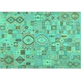thumbnail image 1 of Ahgly Company Machine Washable Indoor Rectangle Southwestern Turquoise Blue Country Area Rugs, 2' x 5', 1 of 4
